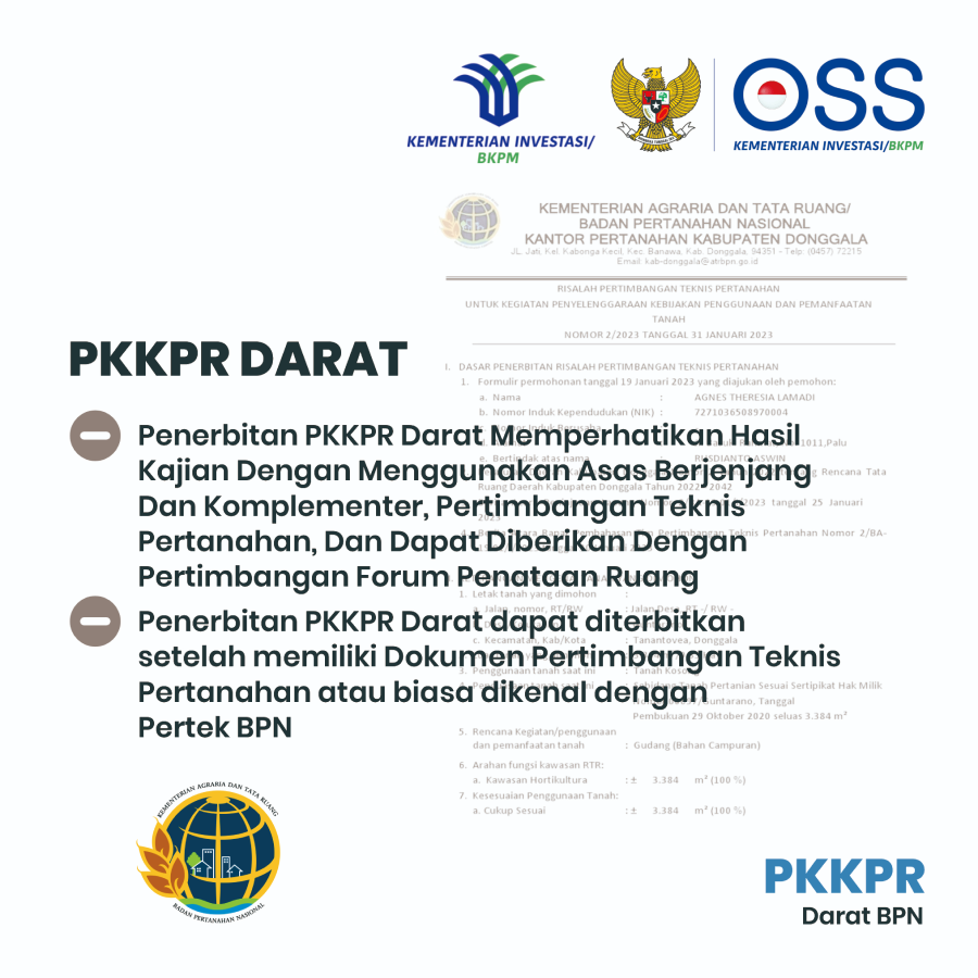 Makape Penerbitan PKKPR OSS-RBA - Darat BPN