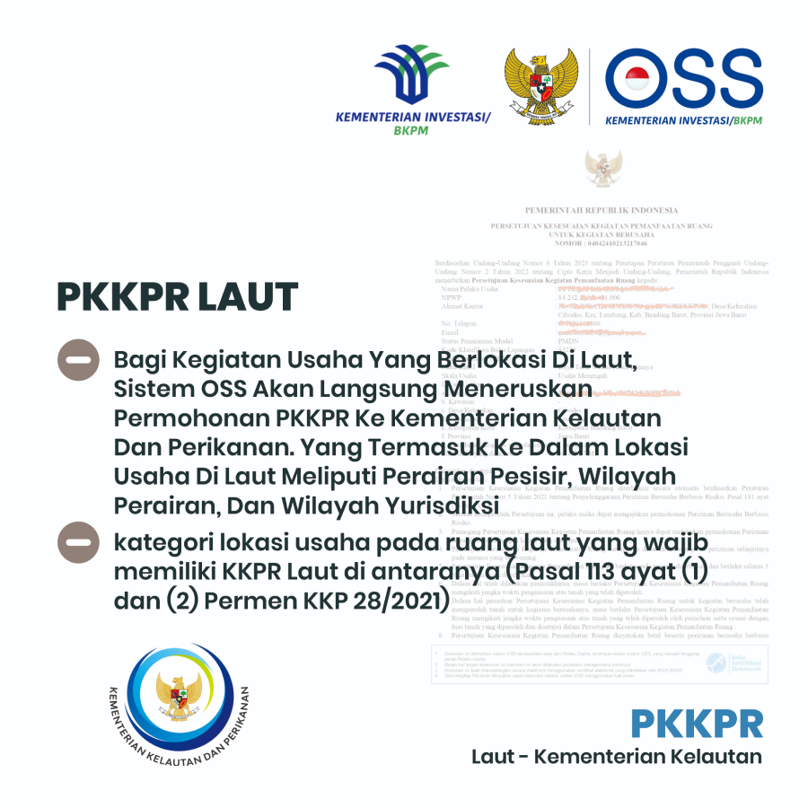 Makape Penerbitan PKKPR OSS-RBA - Laut Kementerian Kelautan